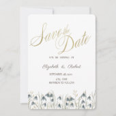 Fleurs de neige à l'aquarelle Save The Date (Devant)