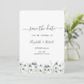 Fleurs de neige à l'aquarelle Save The Date (Debout devant)