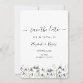 Fleurs de neige à l'aquarelle Save The Date (Devant)