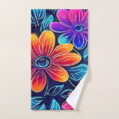 Fleurs de néon brillantes (Serviette à main)