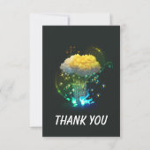 Fleurs de néon Carte de remerciements plat (Devant)