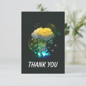 Fleurs de néon Carte de remerciements plat (Debout devant)