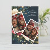 Fleurs de Noël Elégante Carte de vacances (Debout devant)