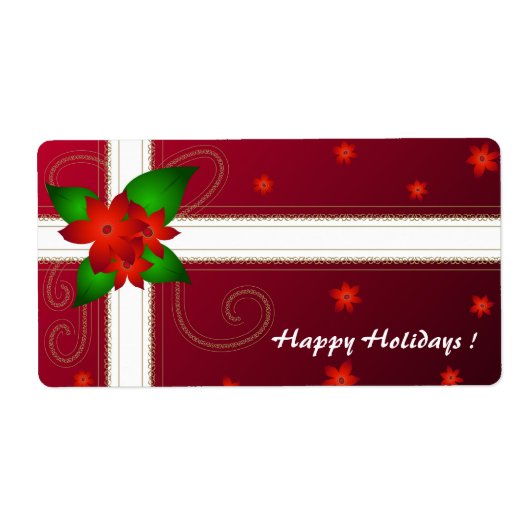 Fleurs de Noël - Étiquette (Devant)