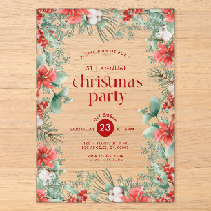 Fleurs de Noël Invitation à la fête du cadre