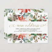 Fleurs de Noël | Jolie carte de déménagement pour  (Devant / Derrière)
