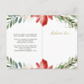 Fleurs de Noël | Jolie carte de déménagement pour  (Dos)