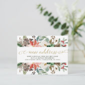 Fleurs de Noël | Jolie carte de déménagement pour  (Debout devant)