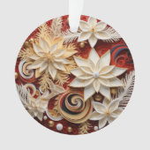 Fleurs de Noël rouge et or 3d (devant)