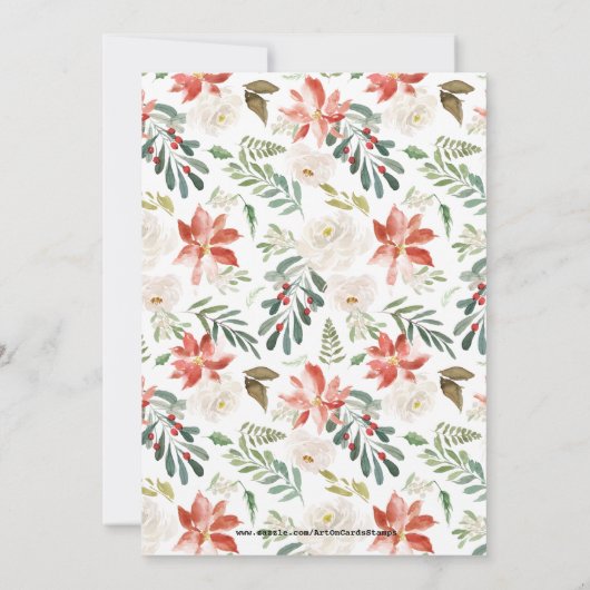 Fleurs de Noël rustiques Invitation du Frame Party (Dos)