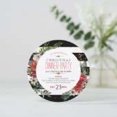 Fleurs de Noël Wreath & Stripes Diner Invitation (Debout devant)