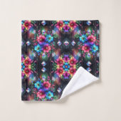 Fleurs de Noir Bohème Arc-en-Ciel (Gant de toilette)
