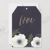 Fleurs de Nuit d'Été Carte de Mariage "Save the Da (Dos)