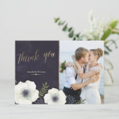 Fleurs de nuit d'été Carte de remerciements Mariag (Debout devant)