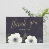 Fleurs de nuit d'été Carte de remerciements Mariag (Debout devant)