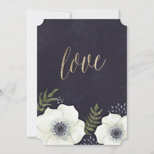 Fleurs de nuit d'été Mariage Enregistrer la carte  (Dos)