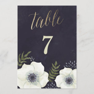 Fleurs de Nuit d'Été Numéro de Table de Mariage