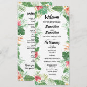 Fleurs de palmiers pour programme de mariage tropi (Devant / Derrière)