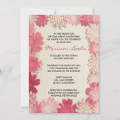 Fleurs de papier Bat mitzvah rose Invitation d'inv (Devant)