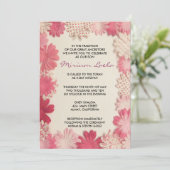 Fleurs de papier Bat mitzvah rose Invitation d'inv (Debout devant)