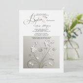 Fleurs de papier Invitation Baptême (Debout devant)