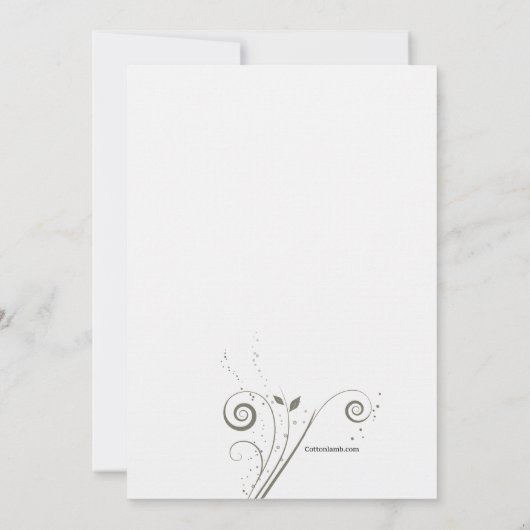 Fleurs de papier Invitation Baptême (Dos)