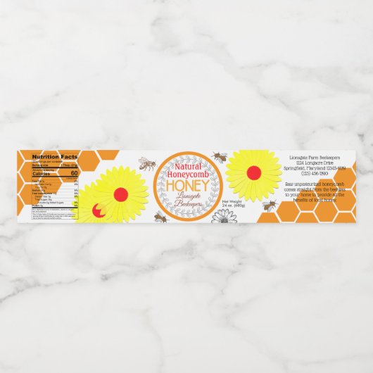 Fleurs de papier naturel peigne de miel Étiquettes (Étiquettes simples)