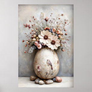 Fleurs de Pâques Impression d'oeuf, imprimé vintag
