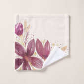 Fleurs de passion, Aquarelle Bourgogne et or (Gant de toilette)