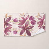 Fleurs de passion, Aquarelle Bourgogne et or (Serviette à main)