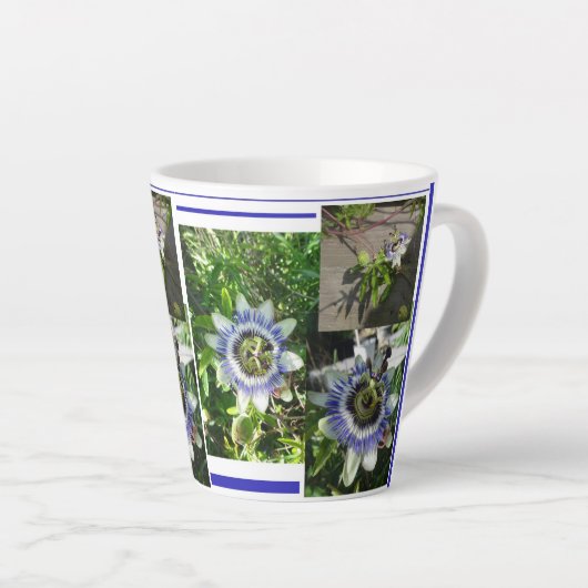 Fleurs de passion Collage Latte Mug (Angle droit)