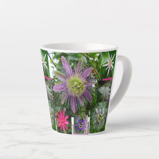 Fleurs de passion colorées Collage Latte Mug (Angle droit)