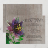Fleurs de passion rustiques Invitations de douche (Devant / Derrière)