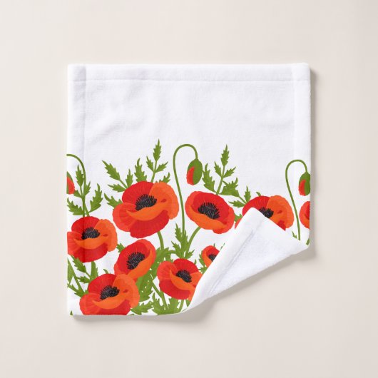 Fleurs de pavot (Gant de toilette)