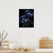 Fleurs de pavot bleu Art Imprimer Poster (Cuisine)