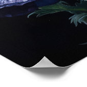 Fleurs de pavot bleu Art Imprimer Poster (Coin)