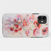 Fleurs de pavot d'aquarelle - Coque rose Rose (Dos (Horizontal))