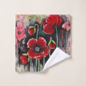 Fleurs De Pavot En Aquarelle (Gant de toilette)