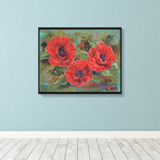Fleurs de pavot imprimé sur toile de Renee Lavoie (Insitu (Plancher de Bois))