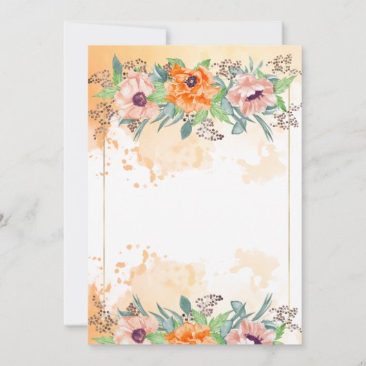 Fleurs de pavot invitation à la douche nuptiale (Dos)