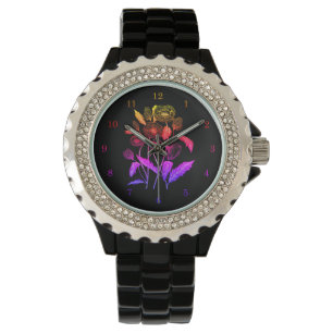 Fleurs de pavot Montre moderne - Couleur personnal