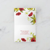 Fleurs de pavot rouge et vert citron mariage merci (Intérieur)