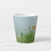 Fleurs de pavot rouge Latte Mug (Devant)