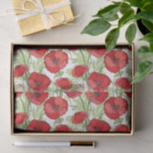 Fleurs de pavot rouge  papier de soie floral (Cadeau)