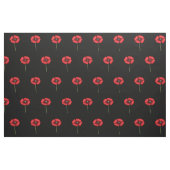Fleurs De Pavot Rouge Sur Tissu Noir (Fat Quarter)