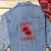 Fleurs de pavot rouge Veste Denim personnalisée