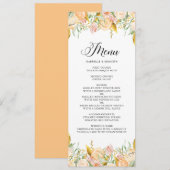Fleurs de Pêche à l'huile d'or Carte menu II (Devant / Derrière)