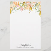 Fleurs de pêche avec la papeterie de feuillage de (Devant)