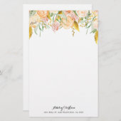 Fleurs de pêche avec la papeterie de feuillage de (Devant / Derrière)