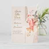 Fleurs de Pêche Douces  Faire-Part de Mariage Élég (Debout devant)